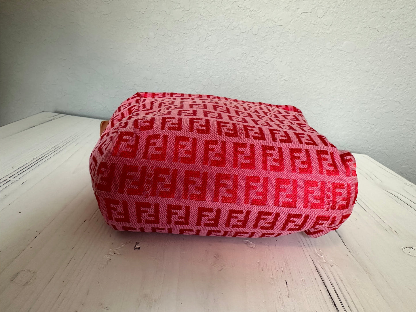 RARE Fendi Red/Pink Zucchino Canvas Pochette