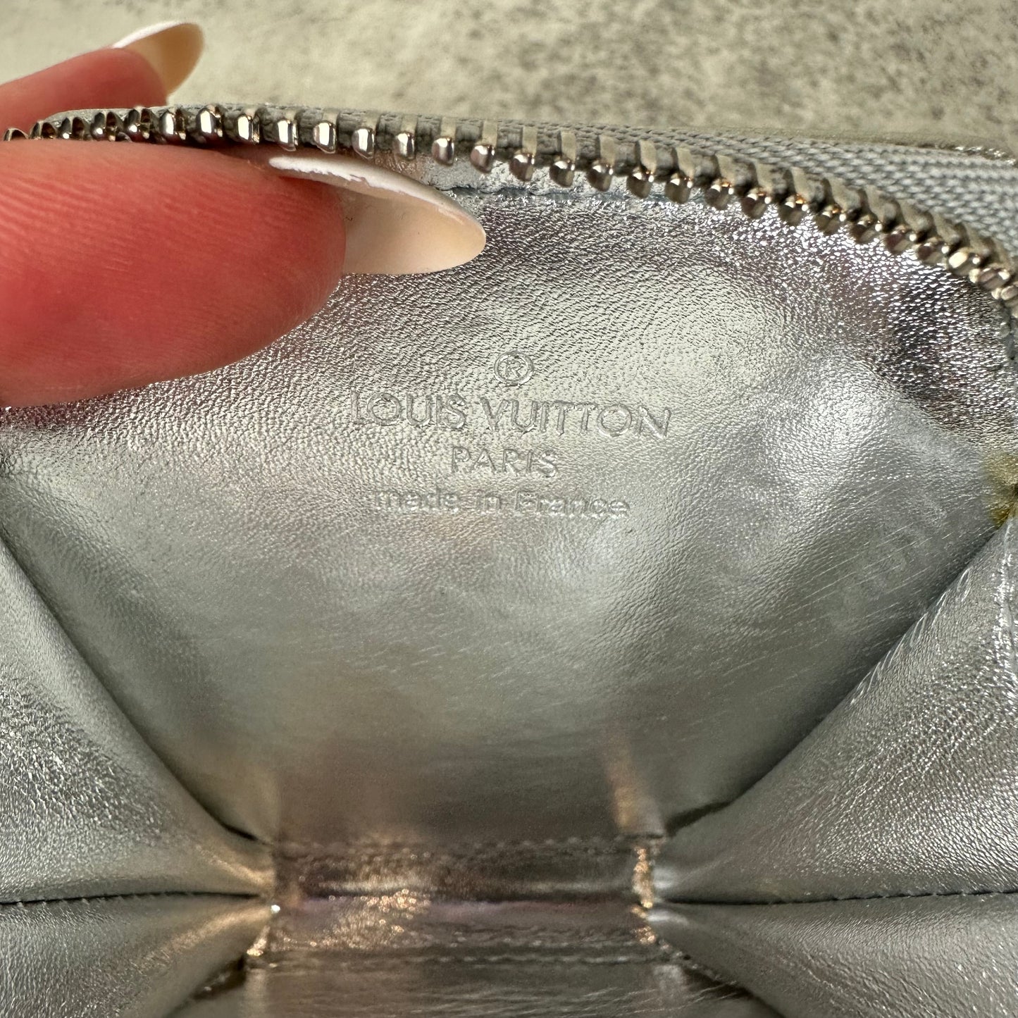 Louis Vuitton Gold Vernis Snowflake Coin Pouch