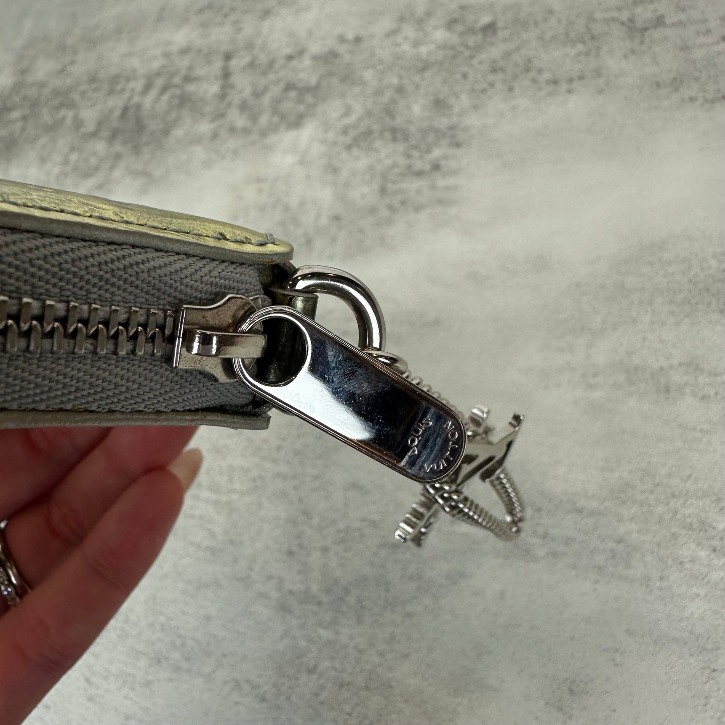 Louis Vuitton Gold Vernis Snowflake Coin Pouch