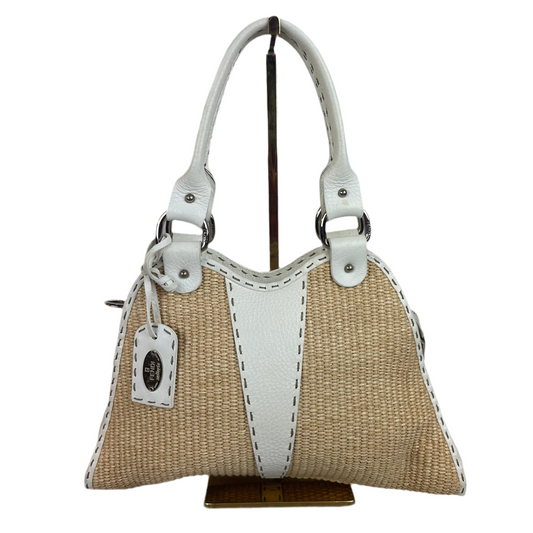Fendi Small Raffia Selleria Trapezio Hobo Bag