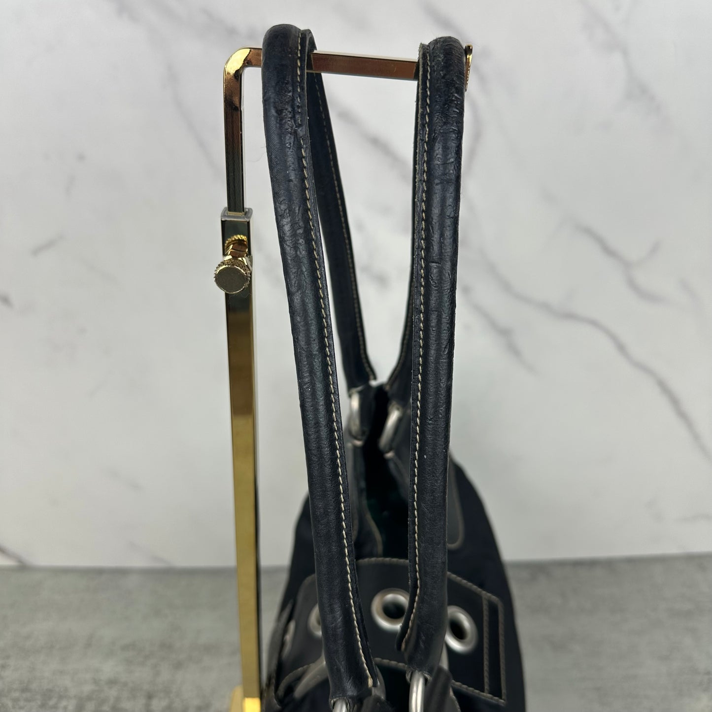 Prada Leather and Nylon Moon Bag