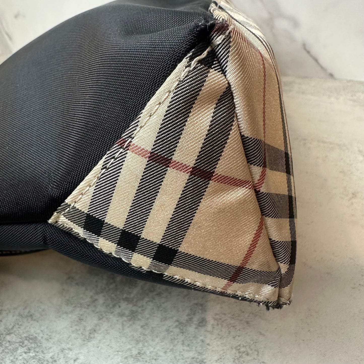 Burberry Nova Check Blue Label Nylon Shoulder Bag
