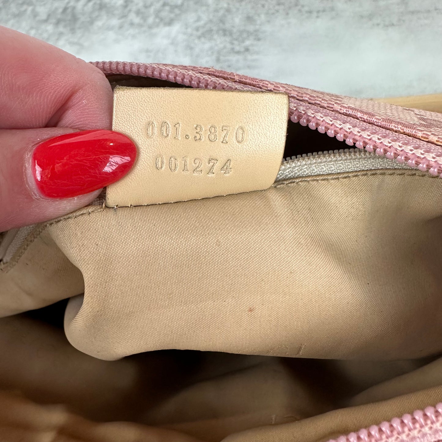Gucci Pink Bamboo Handle Pochette