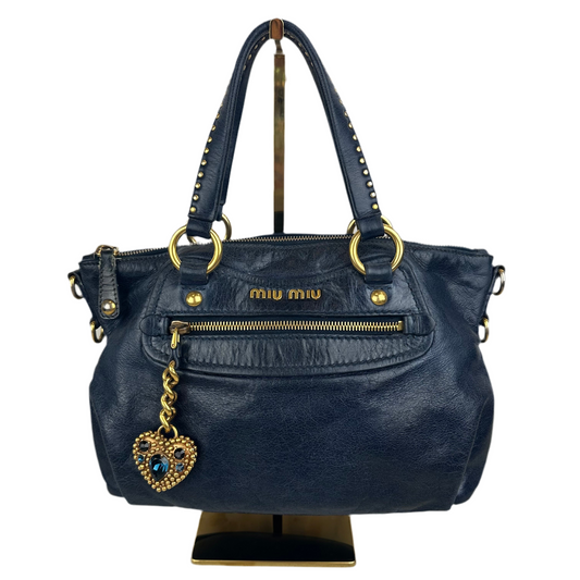 Miu Miu Blue Leather 2-Way Bag