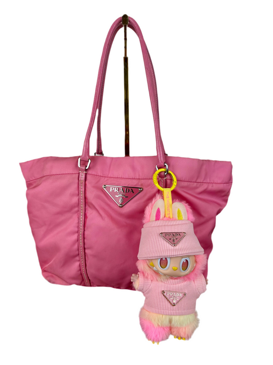 Prada Pink Nylon & Leather Tote