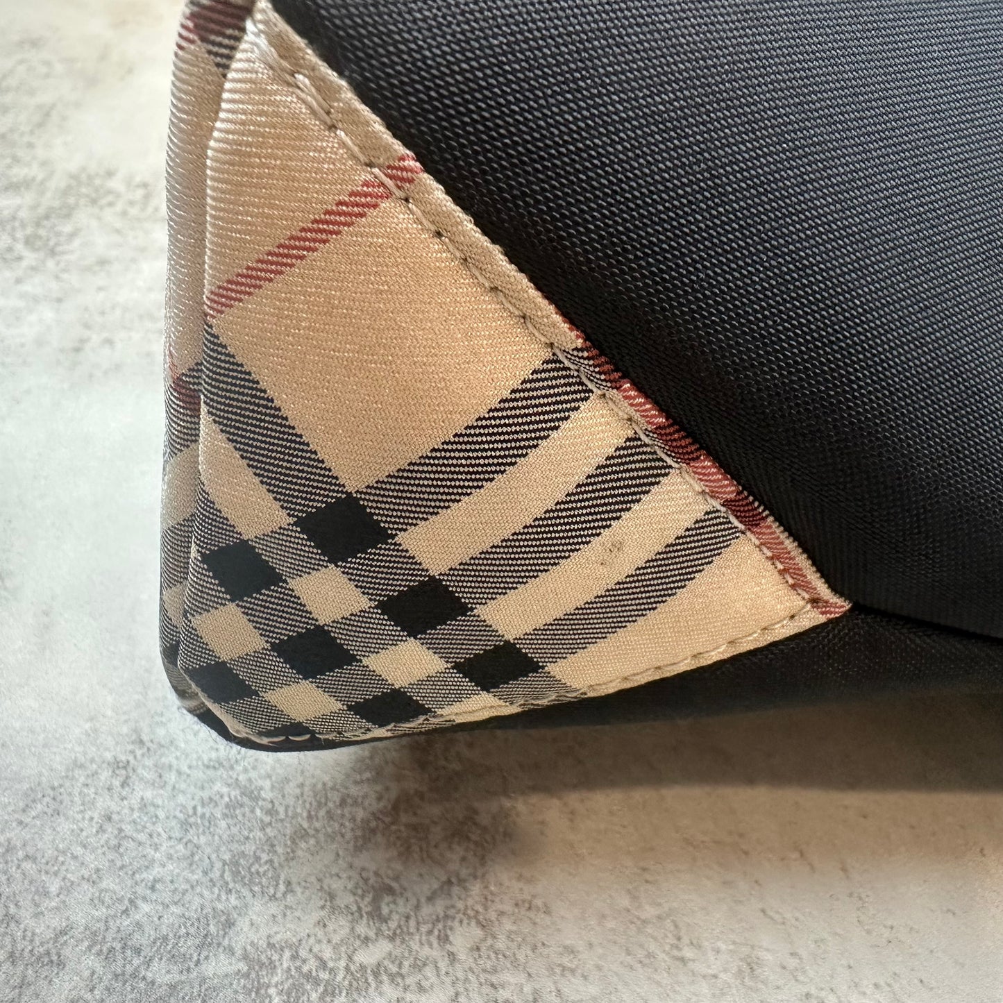 Burberry Nova Check Blue Label Nylon Shoulder Bag